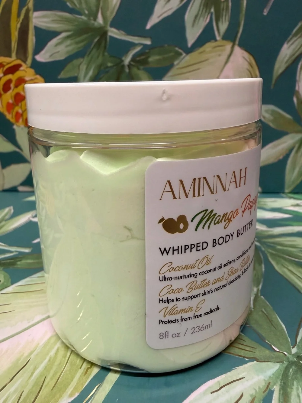 Aminnah Mango Papaya Whipped Body Butter 8oz NWT Rare Tropical Scent